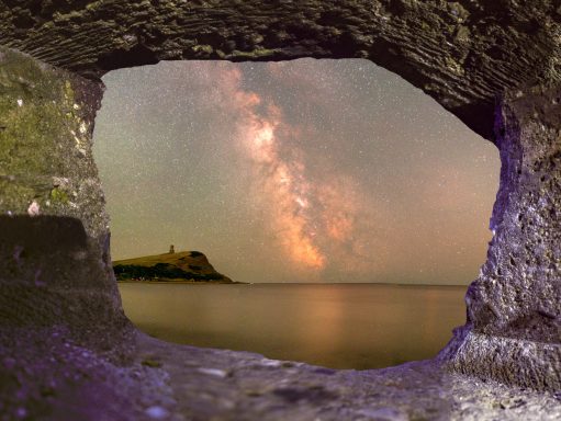 milky way through a window